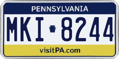 PA license plate MKI8244