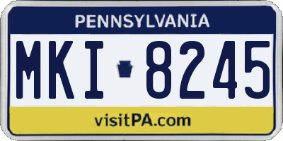 PA license plate MKI8245