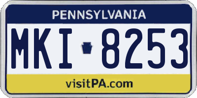 PA license plate MKI8253
