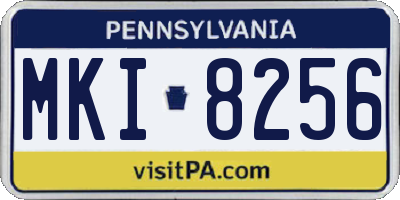 PA license plate MKI8256