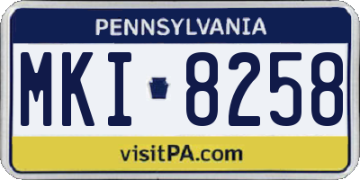 PA license plate MKI8258