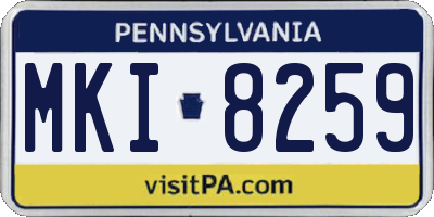 PA license plate MKI8259