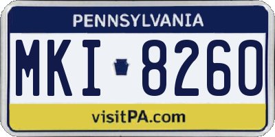 PA license plate MKI8260