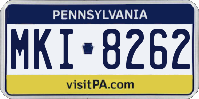PA license plate MKI8262