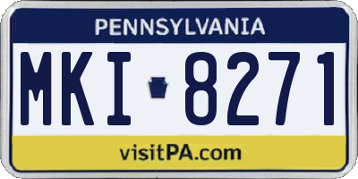PA license plate MKI8271