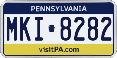 PA license plate MKI8282