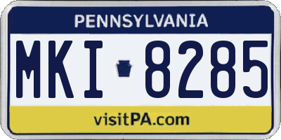 PA license plate MKI8285