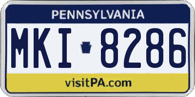 PA license plate MKI8286