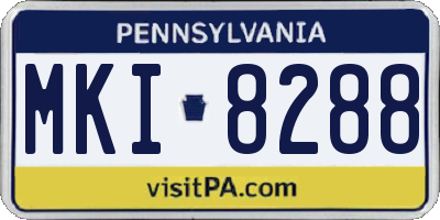 PA license plate MKI8288