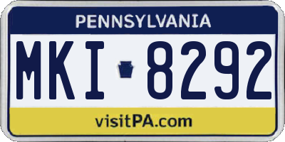 PA license plate MKI8292