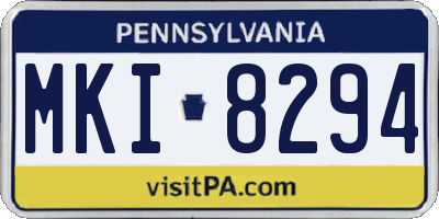 PA license plate MKI8294