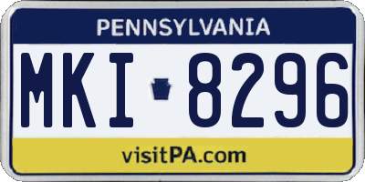 PA license plate MKI8296