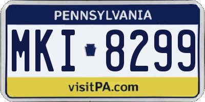 PA license plate MKI8299