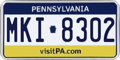 PA license plate MKI8302