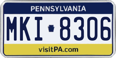 PA license plate MKI8306