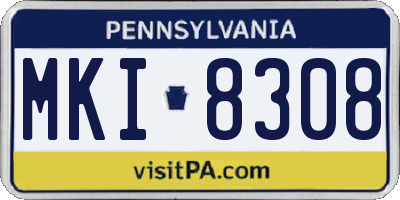 PA license plate MKI8308