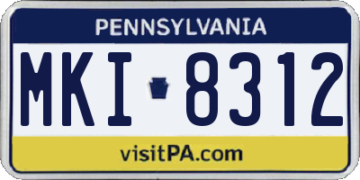 PA license plate MKI8312