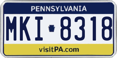 PA license plate MKI8318