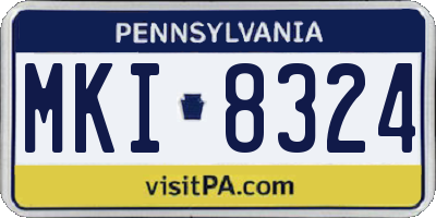 PA license plate MKI8324