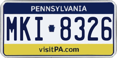PA license plate MKI8326