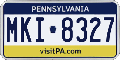 PA license plate MKI8327