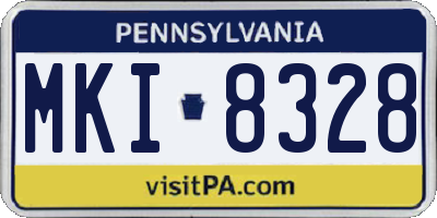 PA license plate MKI8328