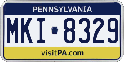 PA license plate MKI8329