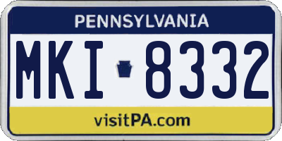 PA license plate MKI8332