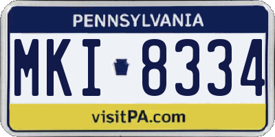 PA license plate MKI8334