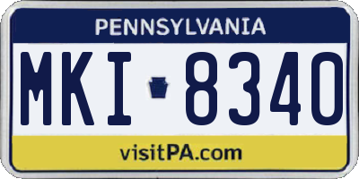 PA license plate MKI8340