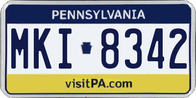 PA license plate MKI8342