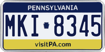 PA license plate MKI8345