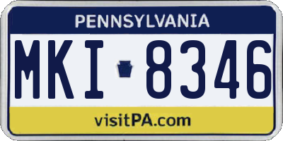 PA license plate MKI8346