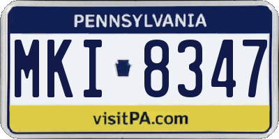 PA license plate MKI8347
