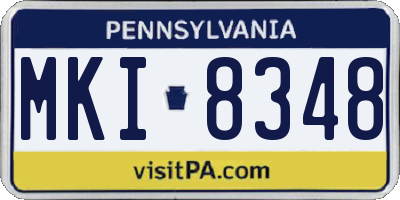 PA license plate MKI8348