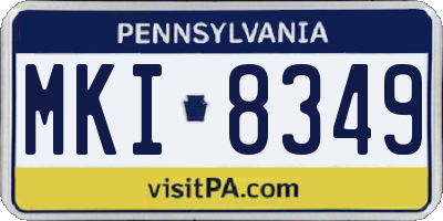 PA license plate MKI8349