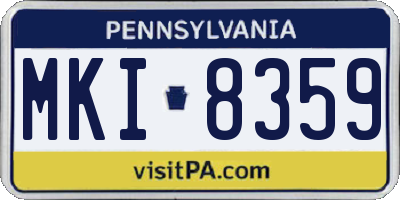 PA license plate MKI8359