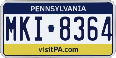 PA license plate MKI8364
