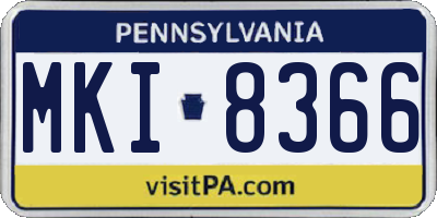 PA license plate MKI8366