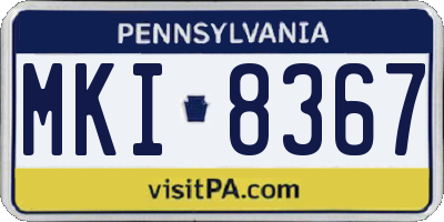 PA license plate MKI8367