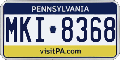PA license plate MKI8368