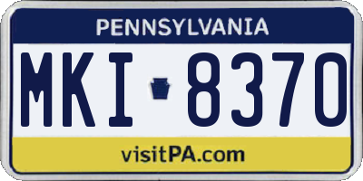 PA license plate MKI8370