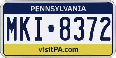 PA license plate MKI8372