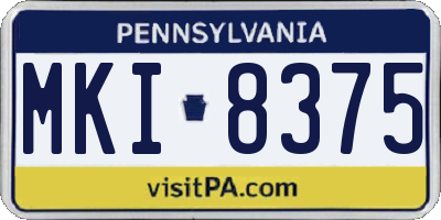 PA license plate MKI8375