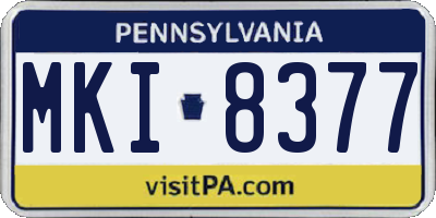 PA license plate MKI8377