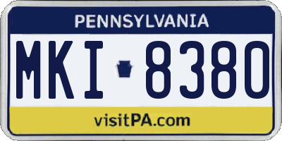 PA license plate MKI8380