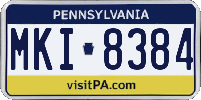 PA license plate MKI8384
