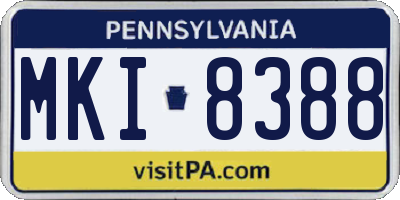 PA license plate MKI8388