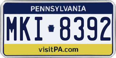 PA license plate MKI8392