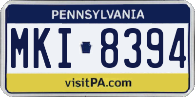 PA license plate MKI8394